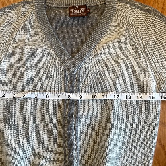 Vintage Fay’s Closet V-Neck Wool Angora Sweater Gray Women’s Size Small - Picture 6 of 10